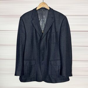 Kroon Wool Cashmere Sport Coat Blazer 3 Button Double Vent Dark Navy 44R